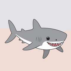 Cute Shark vector illustration for preschoolers' learning moments