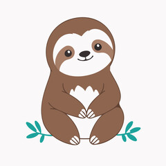 Cute Sloth for toddlers books vector illustration