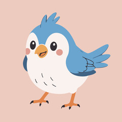 Vector illustration of an endearing Bird for kids' bedtime stories