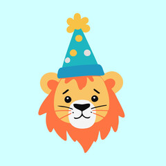 Vector illustration of a winsome Lion for children's literature