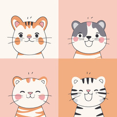 Cute Tiger for children story book vector illustration