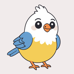 Cute vector illustration of a Bird for kids books