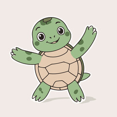 Cute Turtle for kids' storytelling vector illustration
