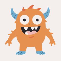 Cute Monster for toddlers' learning books vector illustration