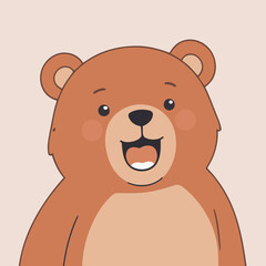 Vector illustration of an adorable Bear for young readers' books