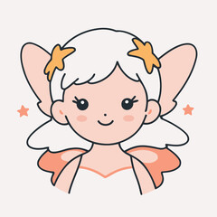 Vector illustration of a cute Fairy for children book