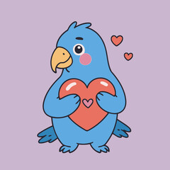 Vector illustration of a cute Parrot for toddlers books