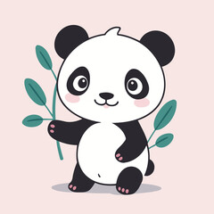 Cute vector illustration of a Panda for early readers' delight