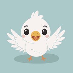 Cute Bird for toddlers story books vector illustration