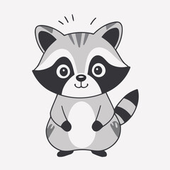 Cute Raccoon for young readers' picture book vector illustration