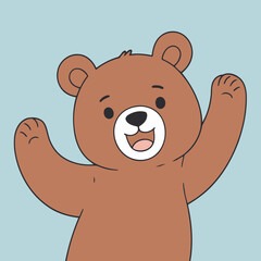 Vector illustration of an enchanting Bear for kids' storytelling