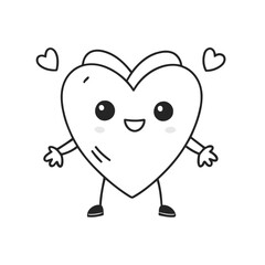 Vector illustration of a cute Heart for children book