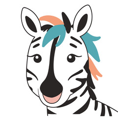 Cute Zebra for children's literature vector illustration