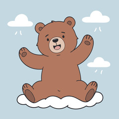 Cute Bear for toddlers story books vector illustration