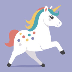 Cute vector illustration of a Unicorn for kids books