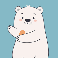 Vector illustration of a lovable Polarbear for children's picture books