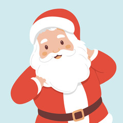 Vector illustration of a cute Santa for children book