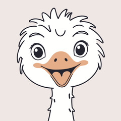 Vector illustration of a cute Ostrich for kids