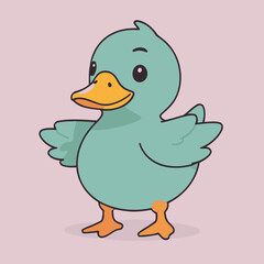 Vector illustration of a playful Duck for preschoolers' storytime
