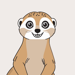 Vector illustration of a winsome Meerkat for children's literature