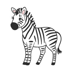 Vector illustration of a cute Zebra for kids books