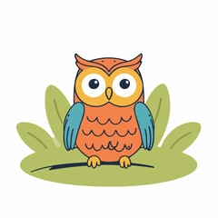 Cute Owl for early readers' adventure books vector illustration