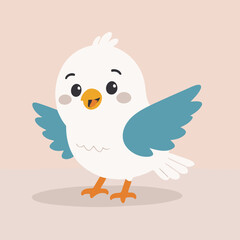 Vector illustration of an endearing Bird for kids' bedtime stories