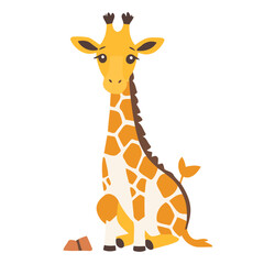 Fototapeta premium Vector illustration of a cute Giraffe for children book