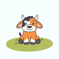 Vector illustration of a cute Cow for children
