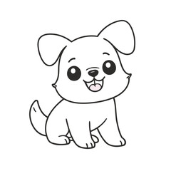 Cute Dog vector illustration for preschoolers' learning moments