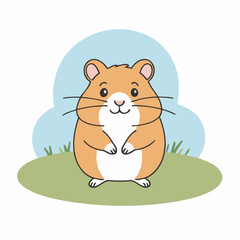 Cute vector illustration of a Hamster for children book