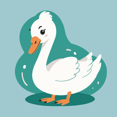Cute Swan for preschoolers' storybook vector illustration