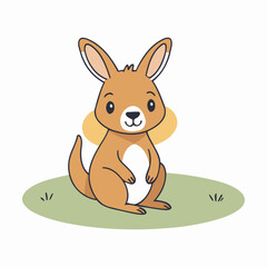 Cute Kangaroo for toddlers vector illustration