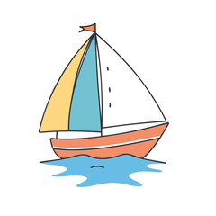 Cute vector illustration of a Sailboat for children's bedtime stories