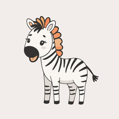 Vector illustration of a delightful Zebra for early readers' enjoyment