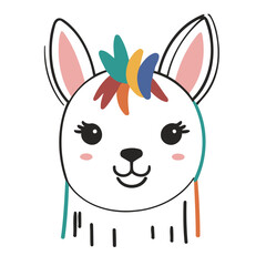 Cute Llama for toddlers books vector illustration