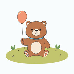 Vector illustration of a charming Bear for toddlers' learning adventures