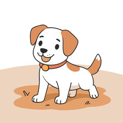 Vector illustration of a charming Dog for toddlers' learning adventures
