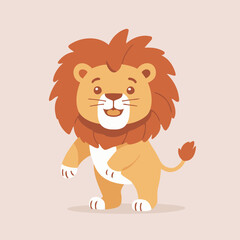 Cute vector illustration of a Lion for toddlers