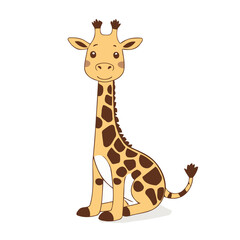 Cute vector illustration of a Giraffe for children book
