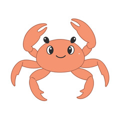 Vector illustration of a cute Crab for toddlers books