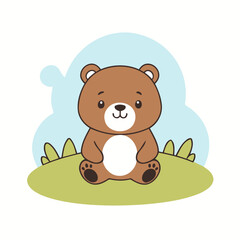 Vector illustration of a cute Bear for children book