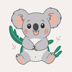 Cute Koala vector illustration for little ones' bedtime routines