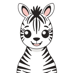Cute vector illustration of a Zebra for children story book