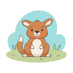 Cute Kangaroo for children's bedtime stories vector illustration