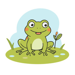 Cute Frog for children story book vector illustration