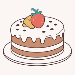 Cute Cake vector illustration for little ones' bedtime routines