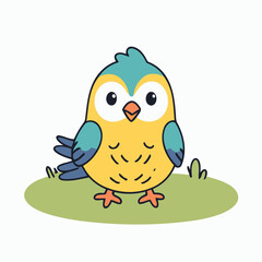 Vector illustration of a cute Bird for children story book