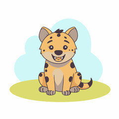 
Cute vector illustration of a Hyena for early readers' delight