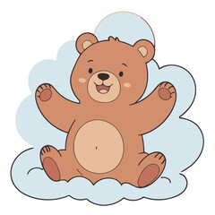 Vector illustration of an enchanting Bear for kids' storytelling